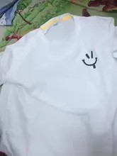 Camisetas de manga corta con estampado de cara sonriente para mujer, ropa de algodón Unisex, camisetas para amantes de talla grande, verde claro