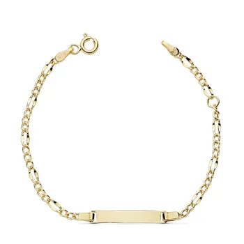 

Slave 18k gold link 3x1 hollow 14.5cm. Child girl [AB8977GR] -Customizable-RECORDING INCLUDED IN THE PRICE