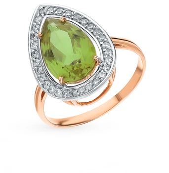 

Gold ring with sultanites and cubic zirconia sunlight sample 585