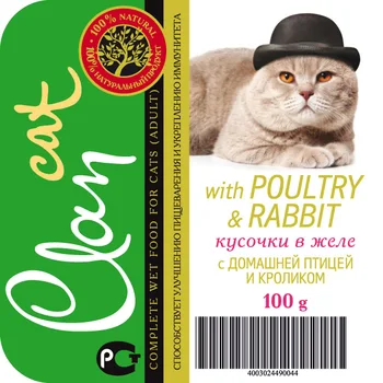 

Clan cons. D/cats 100g jelly pieces with poultry and rabbit 24 PCs