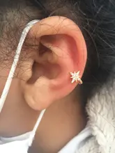 Pendientes de Clip de hoja de oro para mujer, sin Piercing, Puck Rock, Vintage, cristal, estrella, joya para oreja, regalos de joyería para niña