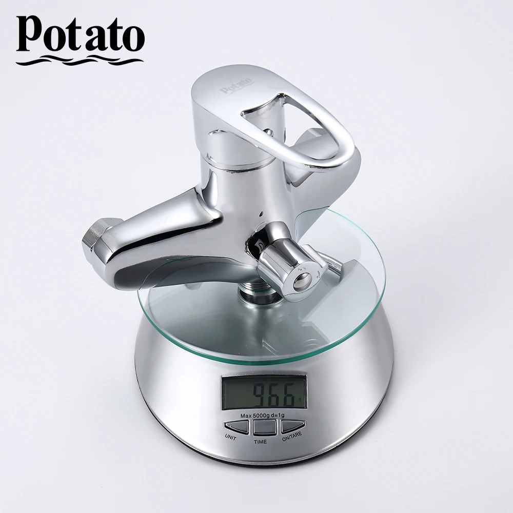 Potato Bathroom Shower Set outlet rotated body handle Bathtub Faucet chrome Bathroom Tap hot and cold water mixer Bathtub p2221