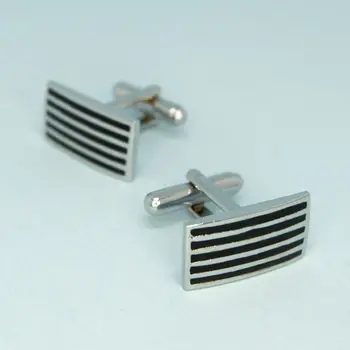 

Cufflinks jewelry rectangle striped (54110)