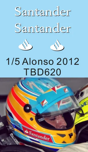 1/5 Santander Decals Helmet Casco 2012 Fernando Alonso TB Decal TBD620| | -  AliExpress