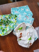 Pantalones de entrenamiento de algodón para bebé, bragas impermeables, pañales de tela reutilizables, ropa interior, 4 Uds. Por lote