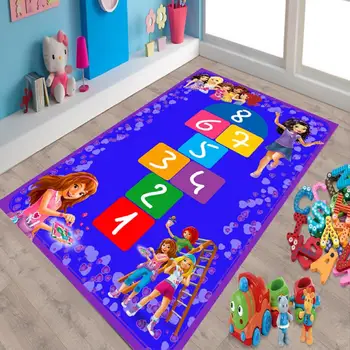 

Lego Friends Blue Hopscotch Non Slip Floor Carpet, Teen's Carpet