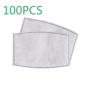 

100/50/10pcs Mask Filter 5-Layer Mask Activated Carbon Filter Replaceable For Adults Mouth Mask