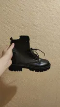 Botas de cuero informales para Mujer, botines a la moda, para otoño e invierno, 2021