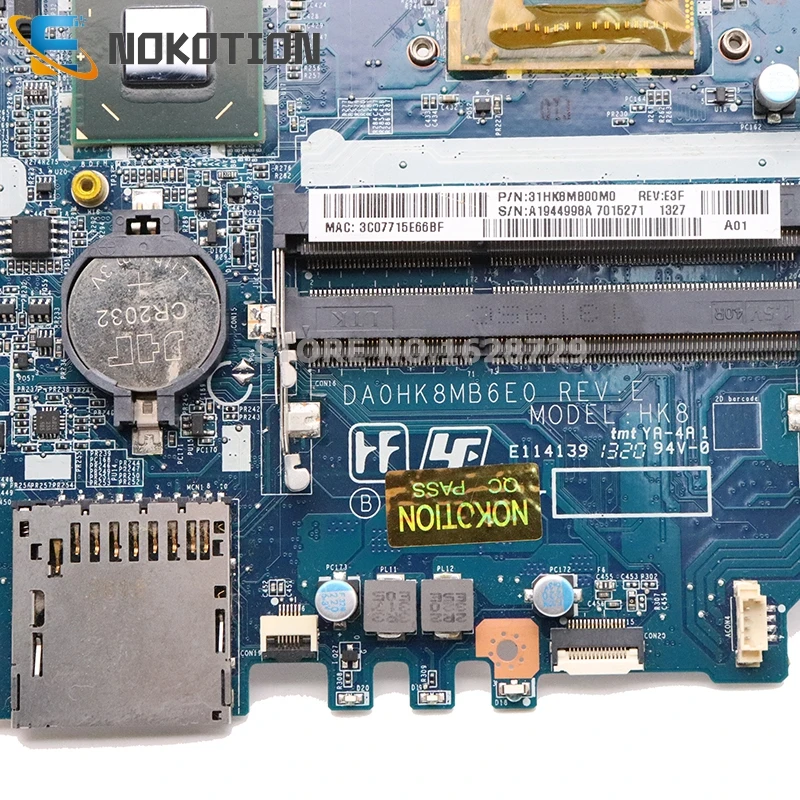 New  NOKOTION For SONY Vaio SVF14 SVF142 SVF142C29M Laptop motherboard GT740M GPU SR0XF I3-3227U CPU DDR