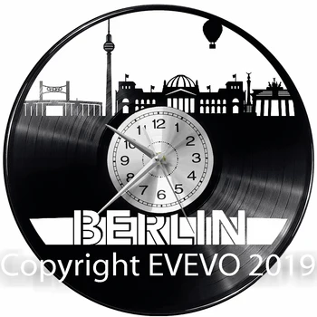 

Berlin Wall Clock Vinyl Vinyl Record Retro Clock Handmade Vintage Gift Style Room Home Decorations Great Gift