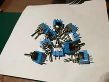 Interruptor de encendido y apagado MTS-101, 2 pines, ac, 2 posiciones, AC125V/6A 250V/3A 6mm, azul, 10 Uds.