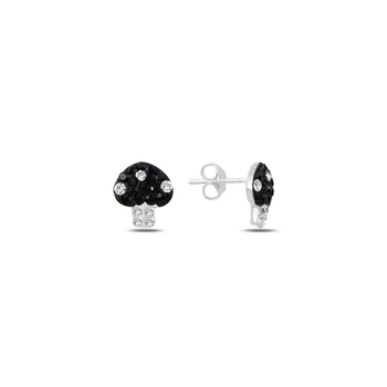 

KUTAYDAN Zircon Stone Mushroom Earrings 925 Sterling Silver