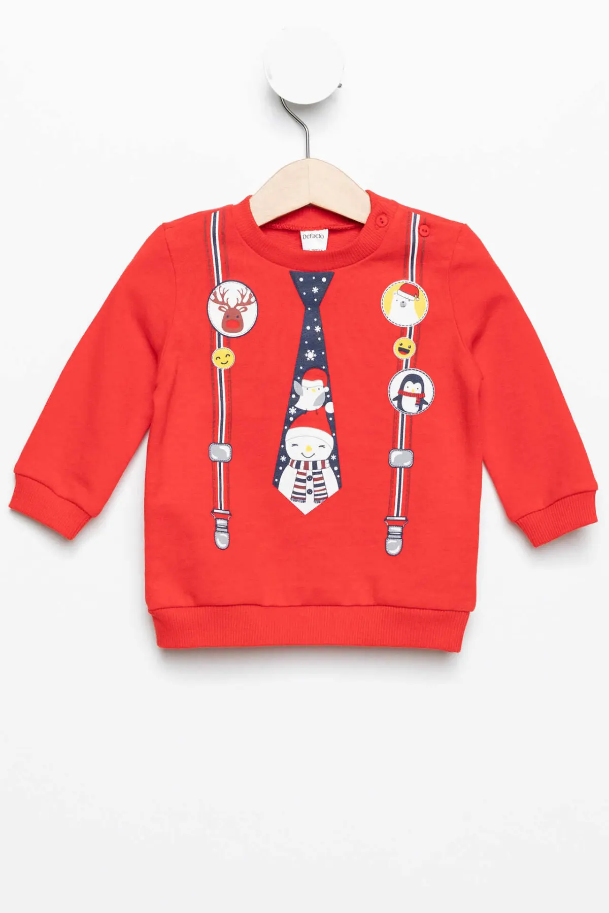 DeFacto Fashion BabyBoy Sweat Shirt Baby Casual O-neck Long Sleeves Tops Kids Cute Pattern Pullover Autumn New - K7899A218CW |