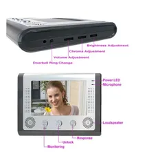 7  TFT LCD Video Portero Interfono Intercom，videoportero inalambrico Kit( 1 Monitor de 7, 1 Cámara，Cámara de Vigilancia, Desbloqueo Remoto, Visión Nocturna)