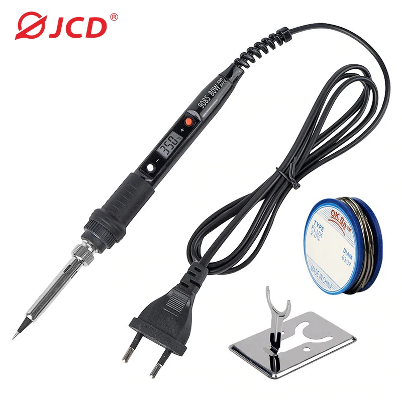 JCD Soldering Iron Digital Electric Temperature Adjustable Stand for Soldering Irons Tin Kit Set 220V 80W Rework Welding Tools