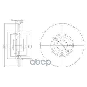 Диск Тормозной Передний Citroen Berlingo Ii, C4 I-Ii, C5 I-Ii, Peugeot 207, 307 Bg3622 Delphi арт. BG3622