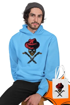 

Angemiel Wear Red Hat Rebel Blue Men 'S Hooded Sweatshirt Bags Kombin