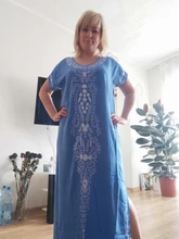 Tunic Women Beachwear Long-Dress Embroidery Batwing-Sleeve Oversize Black Plus-Size Summer