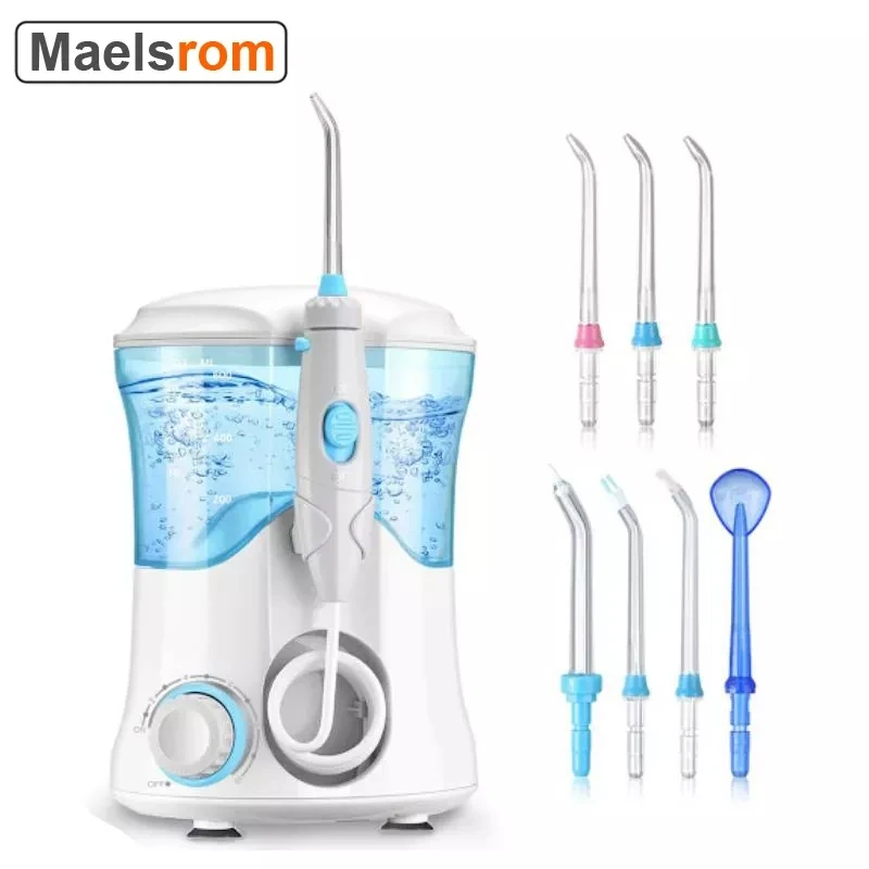 Oral Irrigator Dental Cleaner Water Flosser Multifunctional 600ml Water Dental Flosser Oral Dent Jet Irrigator Dental Care Kit Teeth Cleaner Water Pick with 7 Nozzles