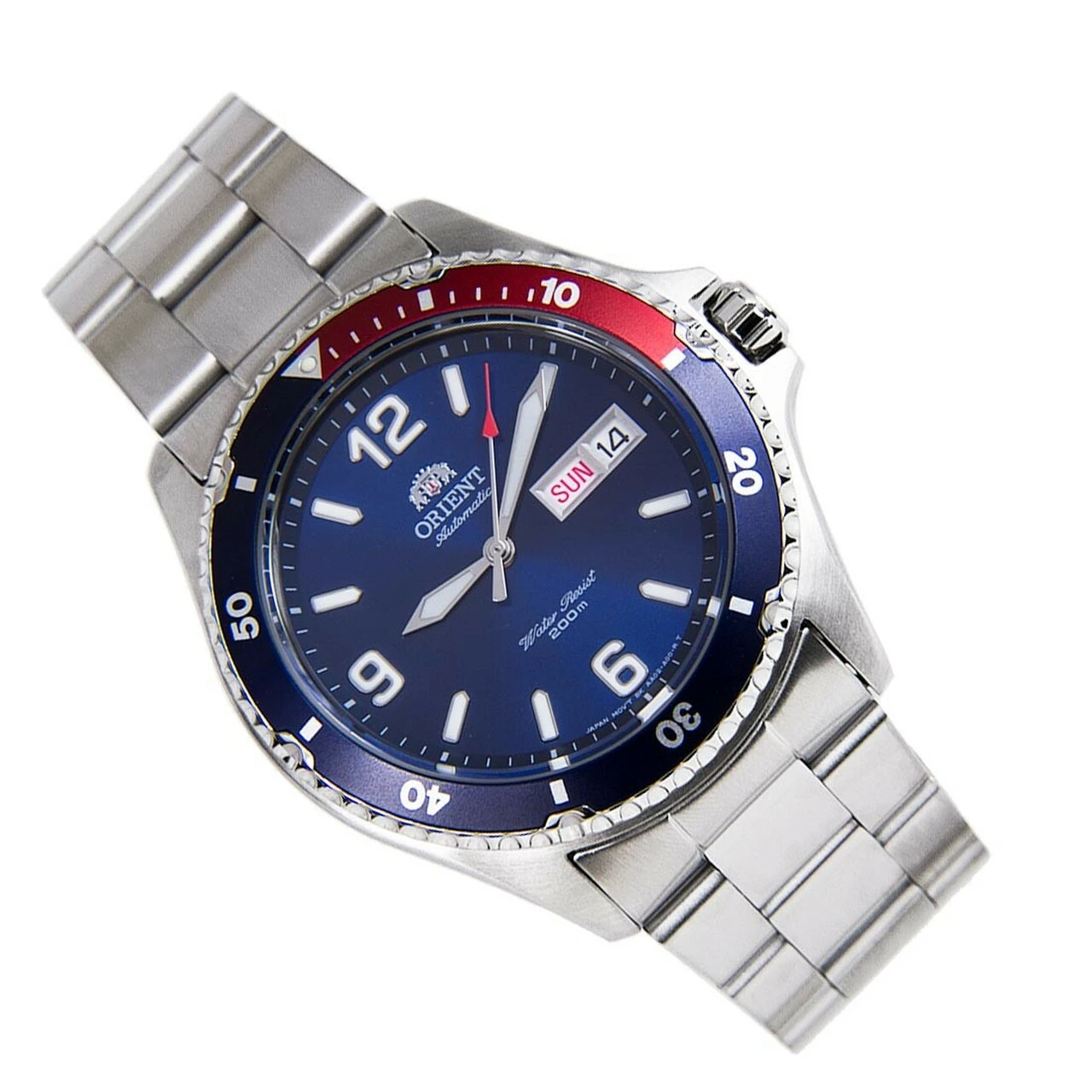 colchón mundo elegante Reloj automático Orient Mako II para hombre, correa de acero azul y rojo,  FAA02009D Pepsi|Relojes deportivos| - AliExpress