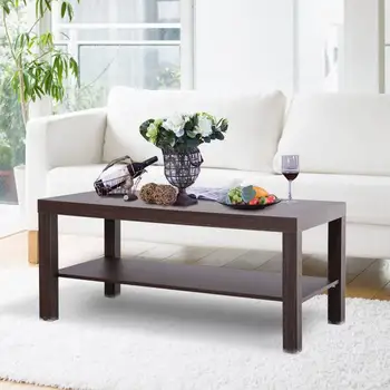 

Coffee table Side Table Coffee Side Table 2 Levels Walnut 90x45x40.5cm