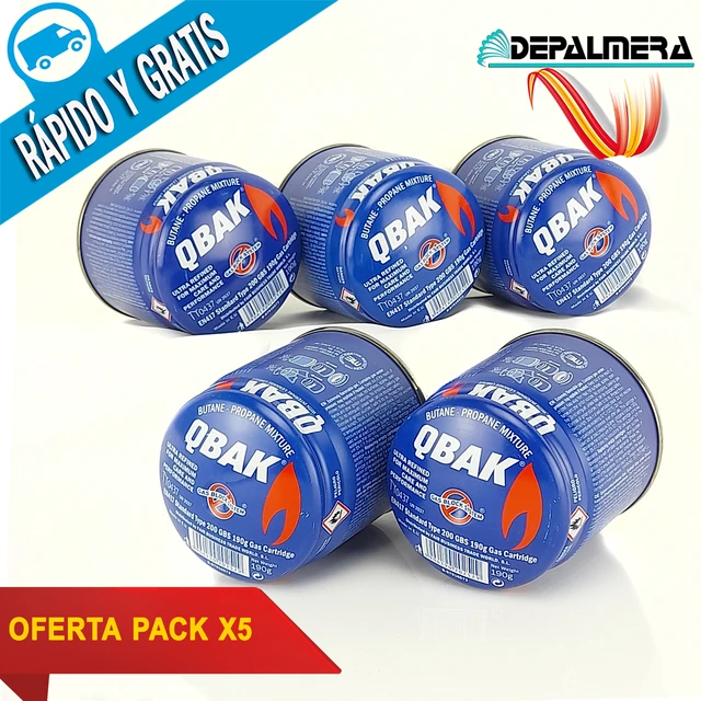 QBak - Hornillo Camping Gas Cocina Portátil + 2 Cartucho 190g para  Acampada, Campo, Playa, Montaña, Quemador