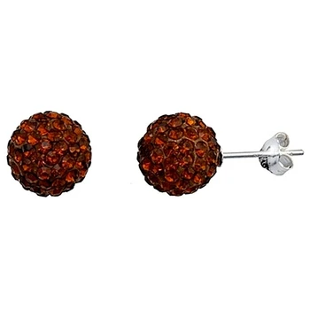 

Earrings 925 silver m ball Shambala 10mm. Topaz intense [4844TOI]