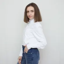 Turtleneck Blouse Puff-Sleeve White Shirt Ladies Top OOTN Office Elegant Casual Solid