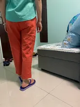 Pantalones de lino y algodón para mujer, pantalón harén holgado, informal, con cintura elástica, Color liso, para primavera y verano