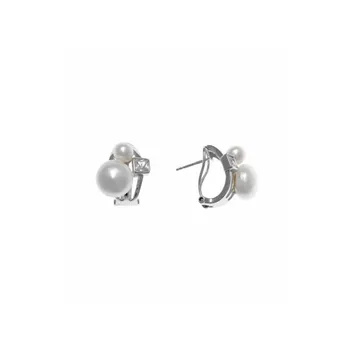 

Silver earrings Pearl AAA Cubic Zirconia Princess SALVATORE