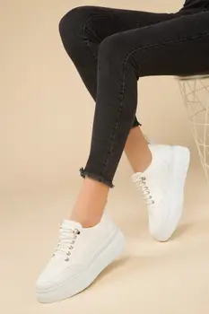 

SOHO Fashion Women's Flats Sneakers Comfortable Female Casual Lace-up Sport Shoe White Black Outdoor New 14580