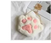 Bolso bandolera con cremallera y cadena con pata de oso para niña, monedero de felpa suave para niño pequeño, accesorios para bebé