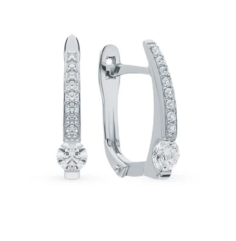 

Silver earrings with cubic zirconia sunlight sample 925