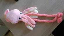 Calamar bonito y pequeño sonido de juguete de perro BB, mascota de peluche, cuerda de perrito, mordedores de juguete con sonido rosa para gato