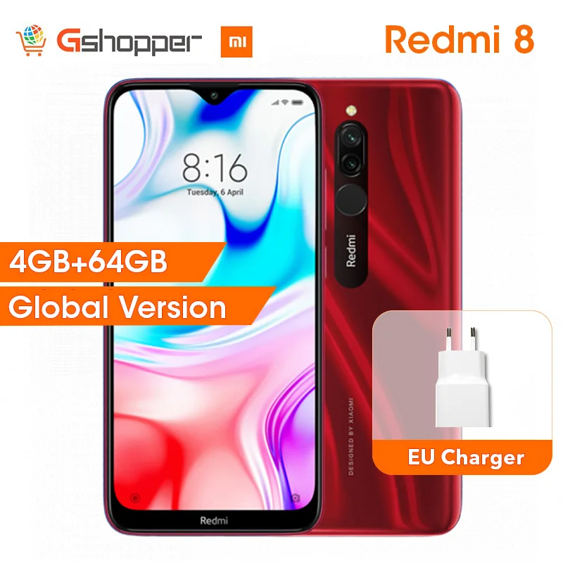

New Global Version Xiaomi Redmi 8 4GB 64GB Smartphone Snapdragon 439 Octa Core 12MP Dual Camera 6.22" 5000mAh Battery