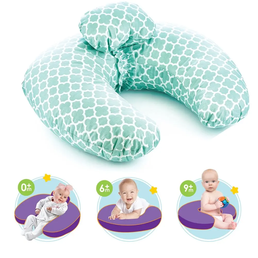 

Babyjem Breastfeeding and Support Cushion, Green Color, Soft Padding, Multifunction, Easy cleaning, patterned