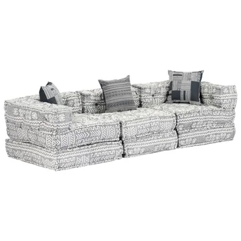 

Sofa Bed Modular 3 seater light gray fabric sofas