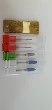 Fresas doradas para uñas, 8 tipos, herramientas portátiles de limpieza para manicura, brocas de alambre de cobre