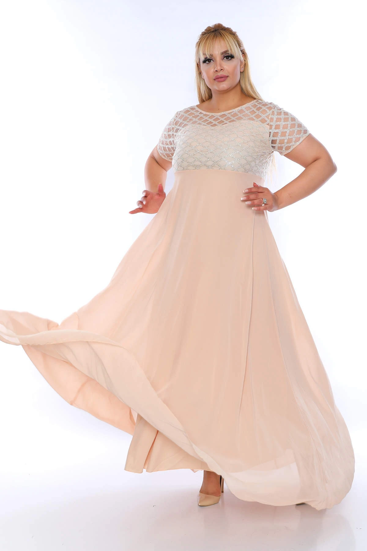 Robe argentée longue Clearance