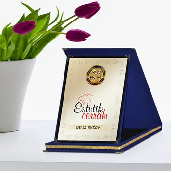 

Personalized The Year 'S Best Aesthetic Surgeon Navy Blue Plaque Award