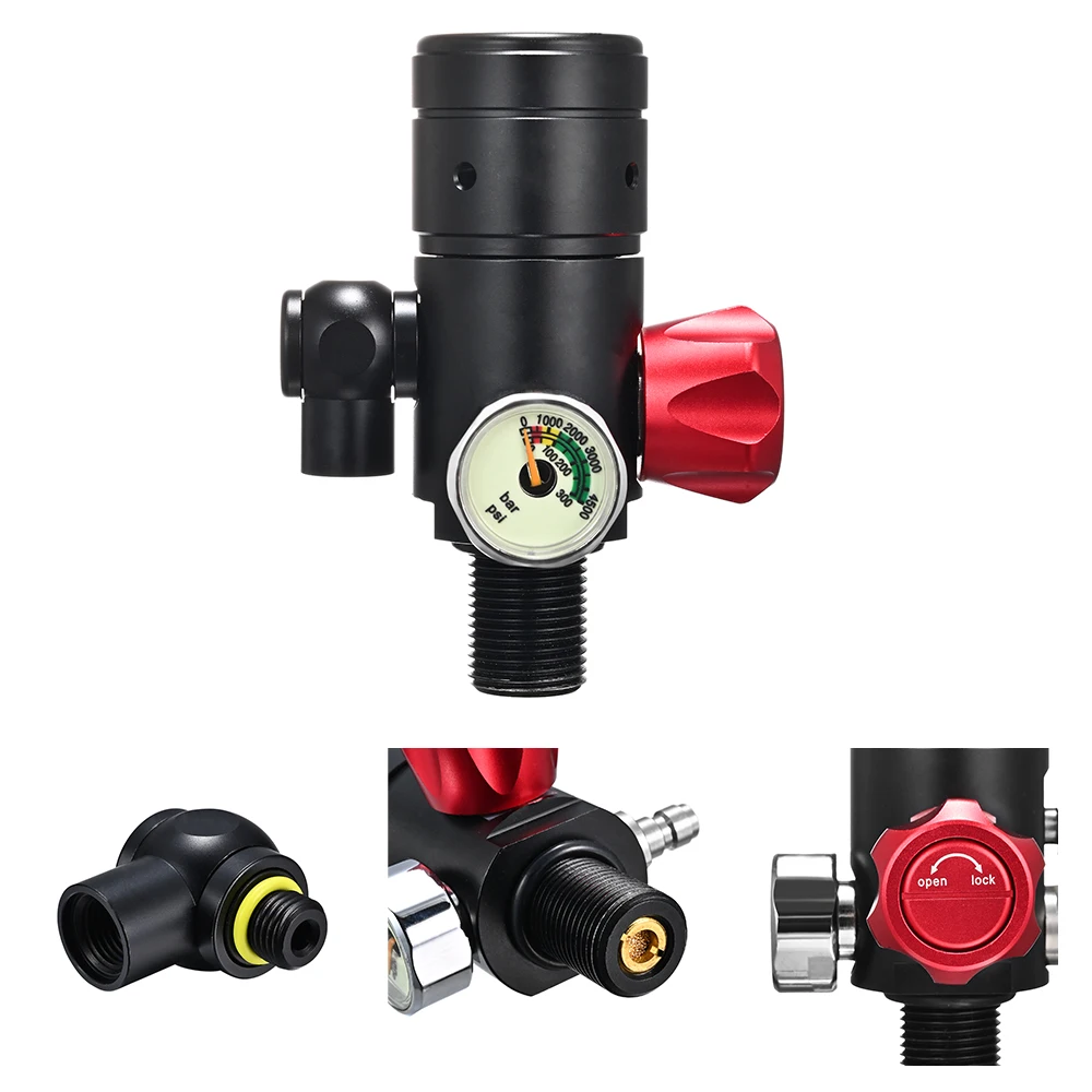 Oxygen cylinder with 1L capacity for underwater diving equipment