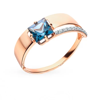 

Gold ring with Topaz and cubic zirconia sunlight sample 585