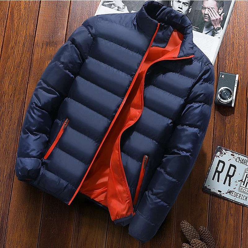 Новинка, мужская зимняя куртка, Мужская Повседневная модная куртка с принтом, высокое качество, яркие полосы, пальто, мужская куртка, большой размер, S-3XL