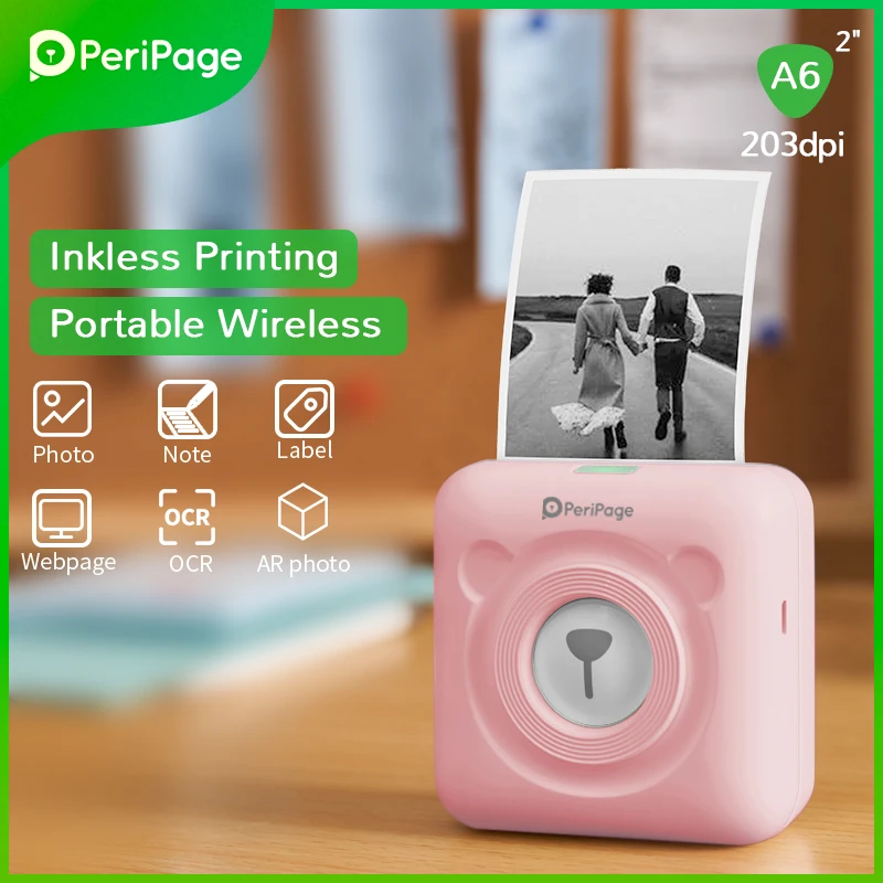 Peripage Bluetooth Portable Printer 203dpi High Resolution Mini Photo Printers thermal For Mobile Phone Android iOS Kid | Компьютеры и
