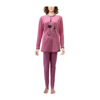 

Mini Kitten-long sets warm cotton Women's pajamas for winter
