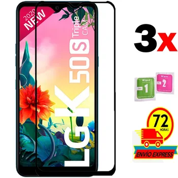 3x スクリーンプロテクター強化ガラス lg K50s フル液晶画面