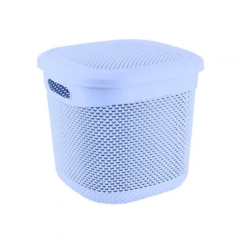 

Square medium basket with blue lid 15 liters 7house