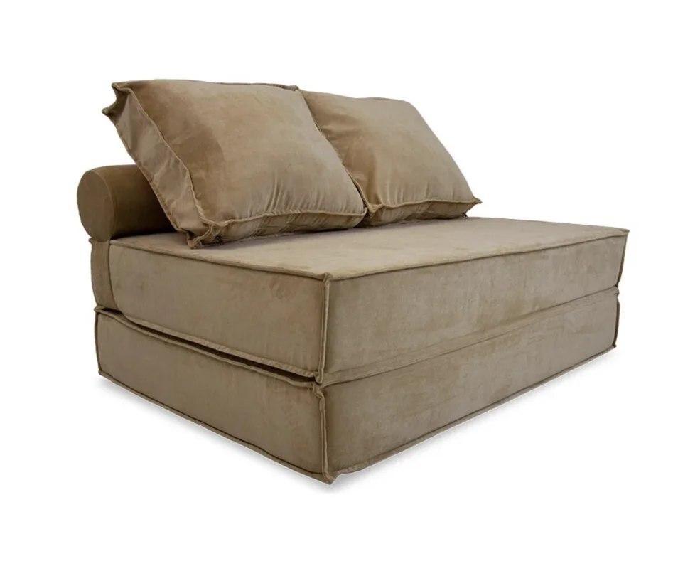 Folding frameless sofa bed with decorative edging velvet edge |