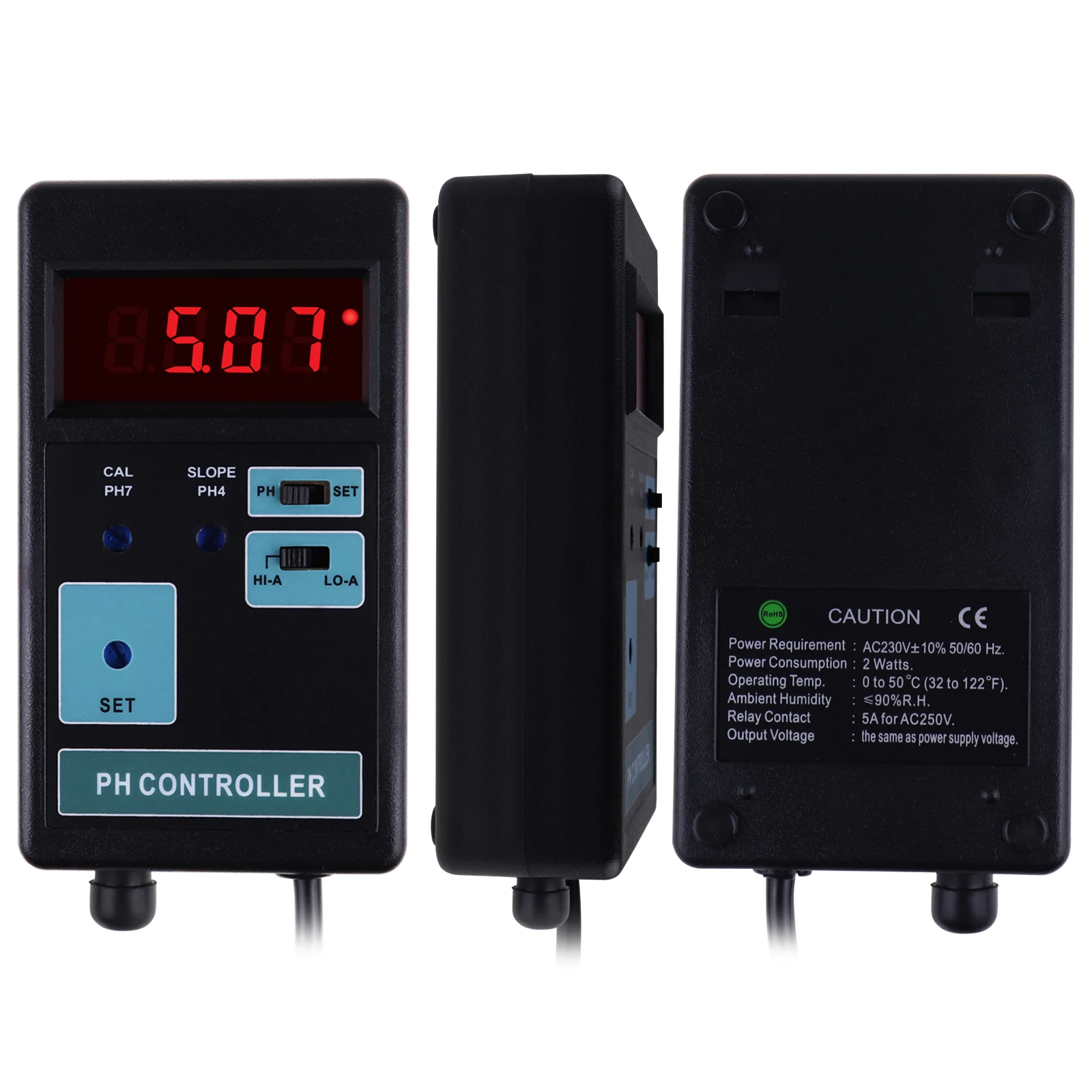 Digital pH Meter with Adaptor and Solutions