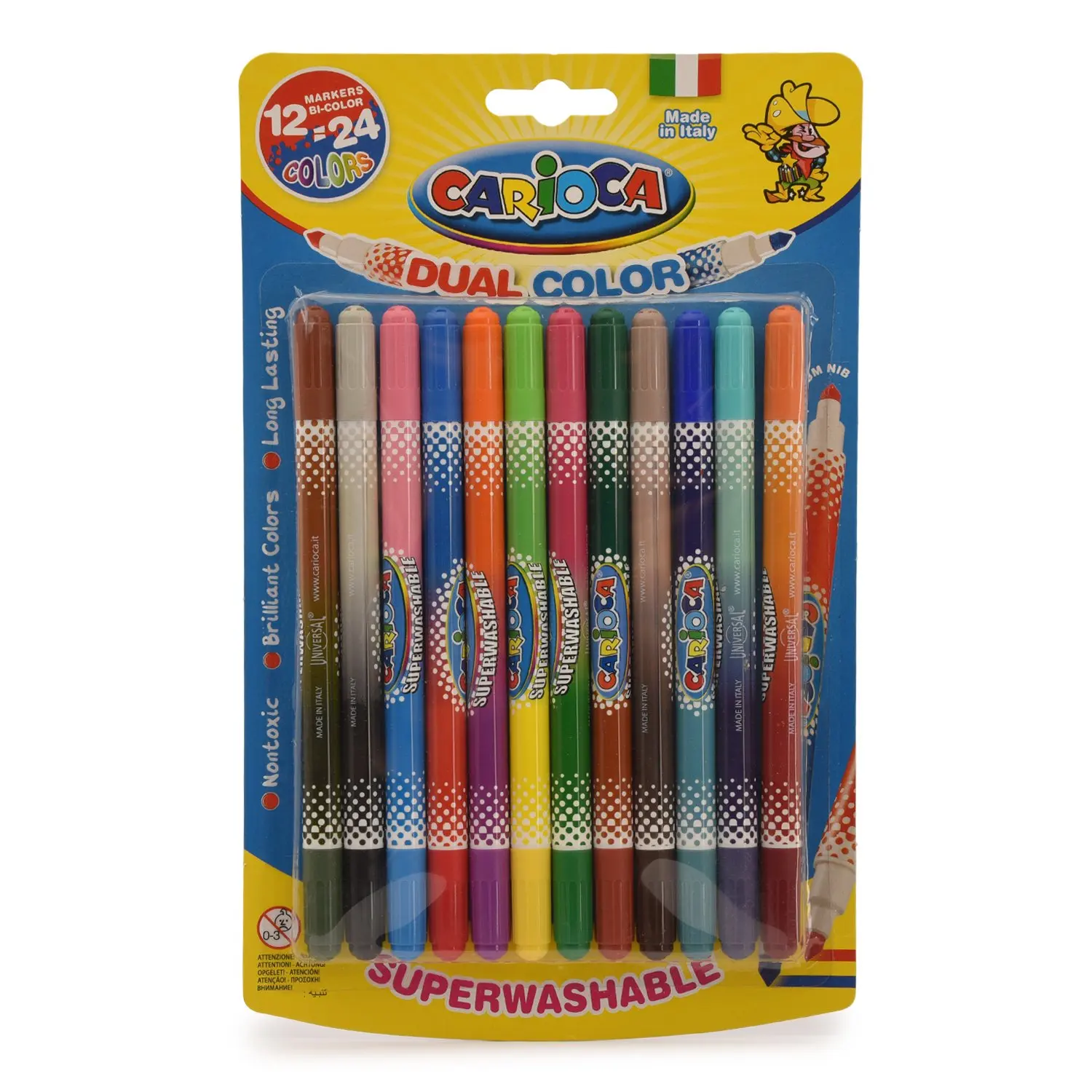 Фломастеры CARIOCA Universal BI COLOR 42265 двухцветные (12 шт./24 цвета)|Маркеры-краски| |